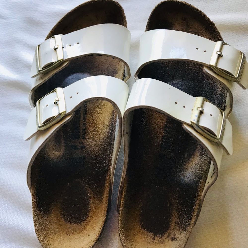 Birkenstock White Double Strap Sandals - Picture 4 of 9